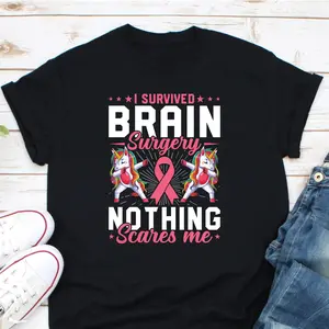 I Survived Brain Surgery Shirt Brain Surgery Survivor Chiari Malformation Intracranial Hypertension Brain Cancer Tee Hydrocephalus Tee WChiarMalfo
