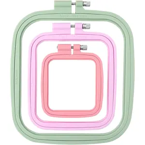 Square Embroidery Hoops, Cross Stitch Hoop and ABS Plastic Embroidery Hoops for Sewing, Needlework, Cross Stitch, Embroidery Projects (3PCS-3", 4.3", 6.5")