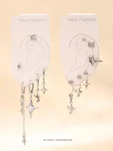 Star Design Earrings, Fashionable Earrings for Women & Girls, Trendy All-match & Exquisite Jewelry for Birthday Gift