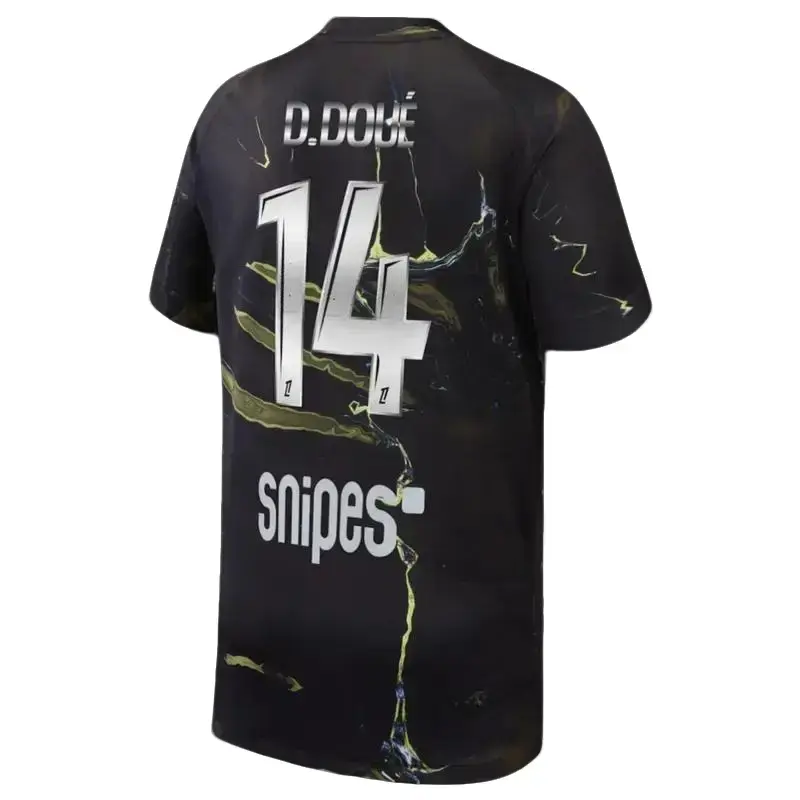 Paris Saint-Germain D.Doue 14 Night Edition Jersey 2025/26 – Unisex Black Stadium Replica Soccer Shirt, Football Fan Top