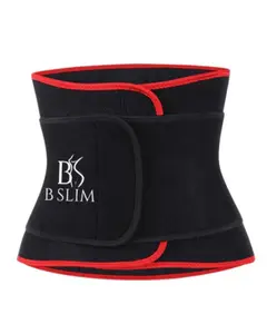 B-Slim 1 Band Waist Cincher - Adjustable Fit, Comfortable Material, Red Accents, Black Color