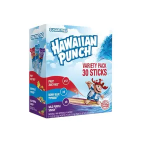 Hawaiian Punch Variety Pack 30 Stick Zero Sugar- Fruit Juicy Red, Wild Purple Smash, & Berry Blue Typhoon