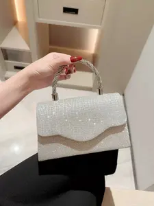 New Women's Sparkling Rhinestone Evening Bag, Wedding Bridal Handbag, Elegant Chain Handbag, Versatile Shoulder Chain Bag, Perfect Gift for Weddings, Meetings, Parties