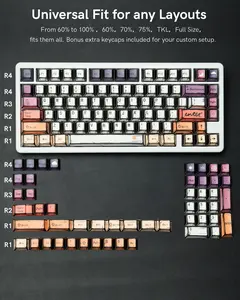 Womier PBT Keycaps,134 Keys Retro Anime Cherry Profile for 61/68/84/87/98/100 Cherry Gateron MX Mechanical Keyboards