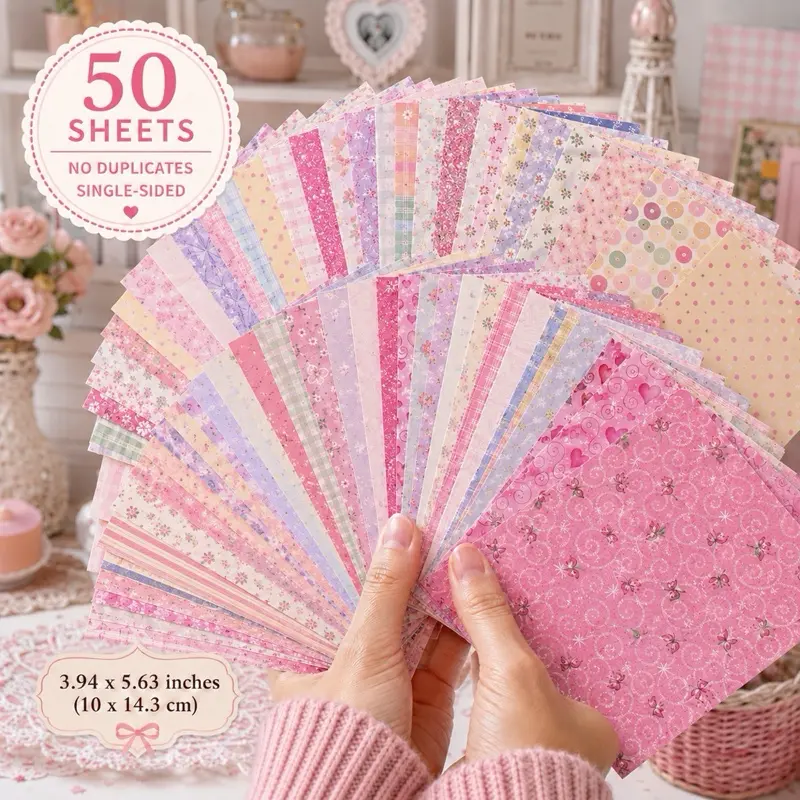 Cute Aesthetic Scrapbook Paper Pack | No-Duplicate Single-Sided Sheets | 3.94 x 5.63 in | Vintage Floral, Coquette & Kawaii Decorative Paper for Journaling, Junk Journal, Card Making & Crafts