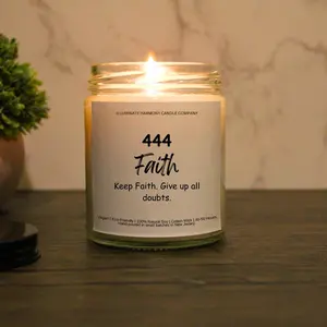 444 Angel Number Candle |Law of Attraction | Repeating Numbers Candle | Numerology Candle |Manifestation Candle | Mystical Candle |Spiritual