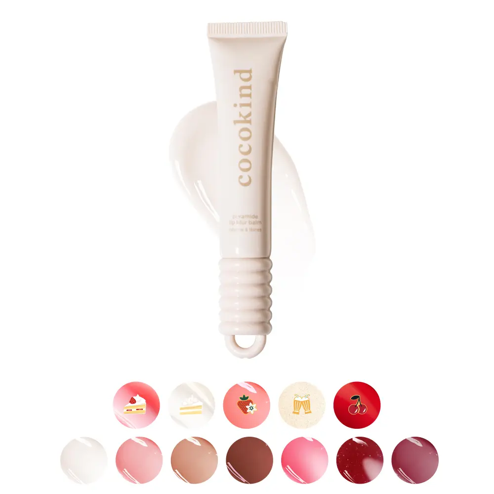 [cocokind] Ceramide Lip Blur Balm | Hydrating Tinted Lip Balm | Ceramide + Peptides | Nourishing & Glossy Finish