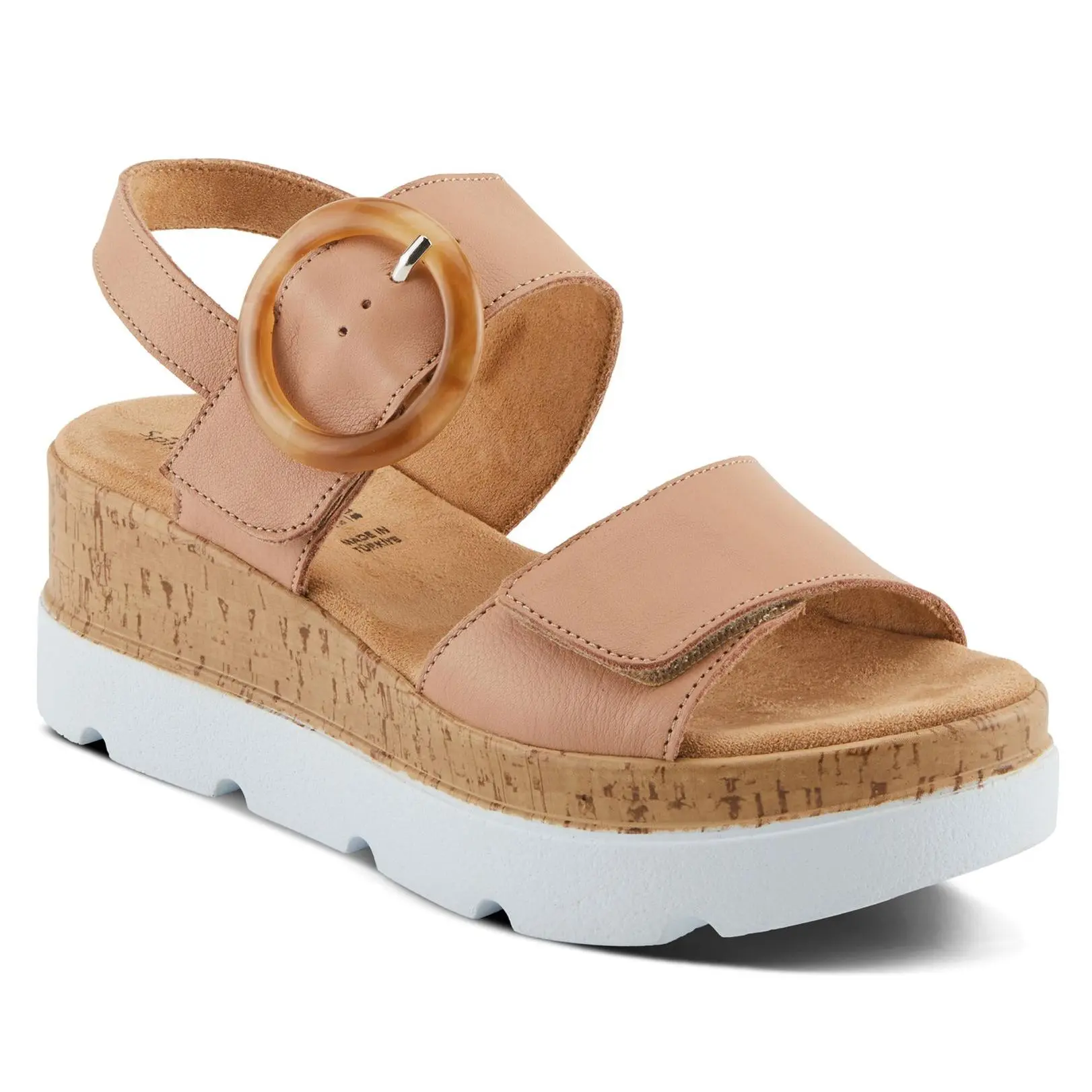 Spring Step Leather Platform Sandals - Abarah
