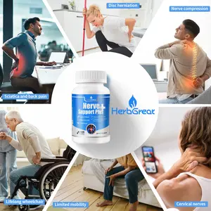 HERBGREAT Dietary Fitness Edible Bathroom Sciatic Nerve Health Support Supplement - Nerve Support Formula with Turmeric Extract, Vitamin C, Vitamin B2, Alpha-LipoicAcid，Acetyl-L-Carnitine，- 120 Capsules gummies women