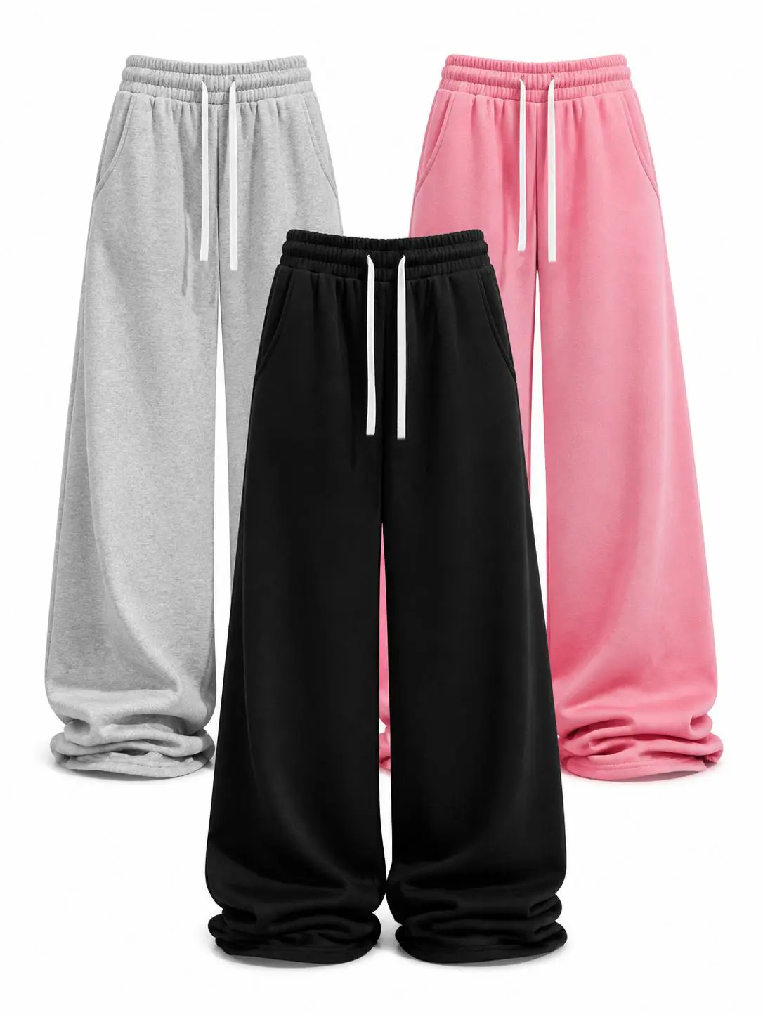 Men’s 3-Pack Loose-Fit Athletic Sweatpants, Straight-Leg Jogger Pants, Soft Breathable Knit Fabric, Deep Pockets, Ideal for Workouts, Running, and Everyday Casual Wear.