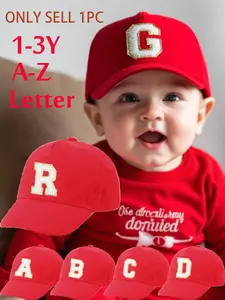1pc 26 A-Z Letter Infant Baby Boy Toddler Baseball Cap Soft Dome Cap Children's Adjustable Hat For Kids Girl Boy Sun Hat Snapback Hat For Daily Casual Wear 1-3Y