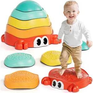 Castle Stepping Stones for Kids, Non-Slip Toddler Stepping Stones, Indoor & Outdoor Sensory Toys for Toddlers 1-3, Balance Board Obstacle Course for Kids 3-5