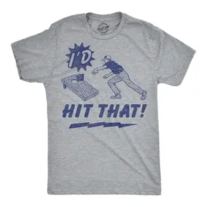 Mens Funny T Shirts Id Hit That Sarcastic Cornhole Graphic Novelty Tee For Men Mens Funny T Shirts Cool Vintage Fashion T-Shirt Gift Classic Menswear Patriotic Apparel for Men Novelty Tees for Guys Light Grey