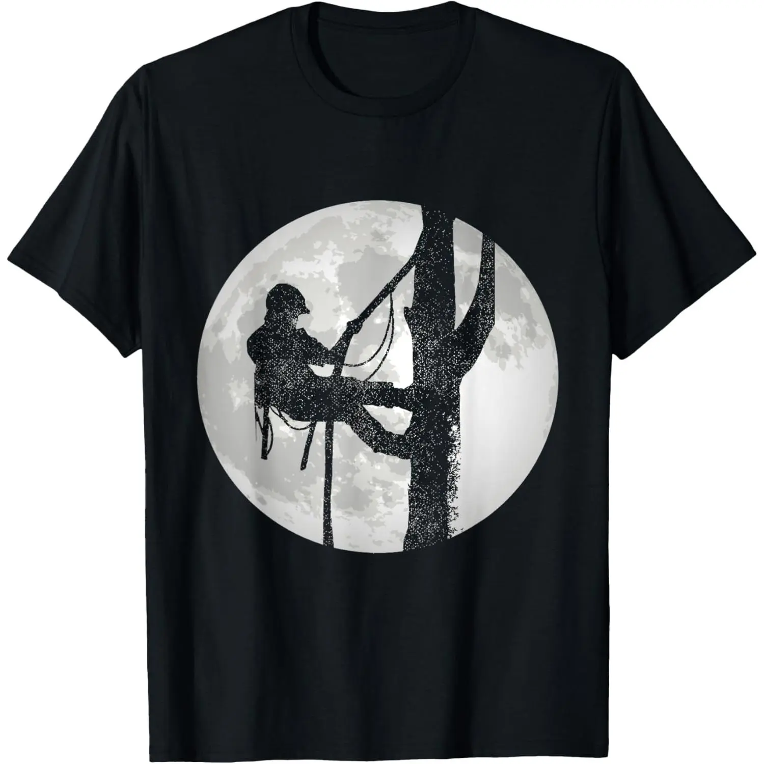 Men's Arborist Graphic T-Shirt, 100% Cotton Short Sleeve Fashion Tee with Lumberjack Moon Print for Outdoorsmen