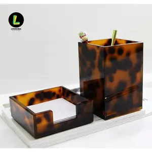 Acrylic Tortoiseshell Makeup Storage Desktop Office Stationery Finishing Storage Makeup Brush Cartridge Desktop Storage