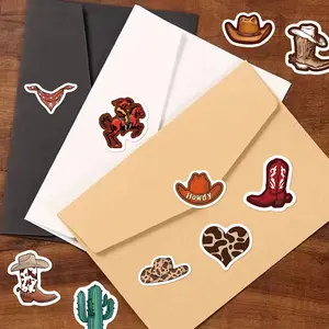 500 Sheets/roll COWBOY Roll Sticker Series Sealing Stickers for Mugs, Laptops, Suitcases, DIY Notebook Decoration Stickers, Birthday Gifts