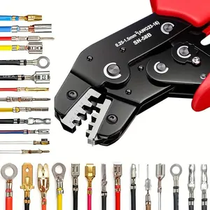CLAMPLUS Professional Ratchet Wire Crimping Pliers for JST Dupont Terminals, Carbon Steel Handle Manual Crimper Tool, AWG 23-16 with Precision Ratchet Design