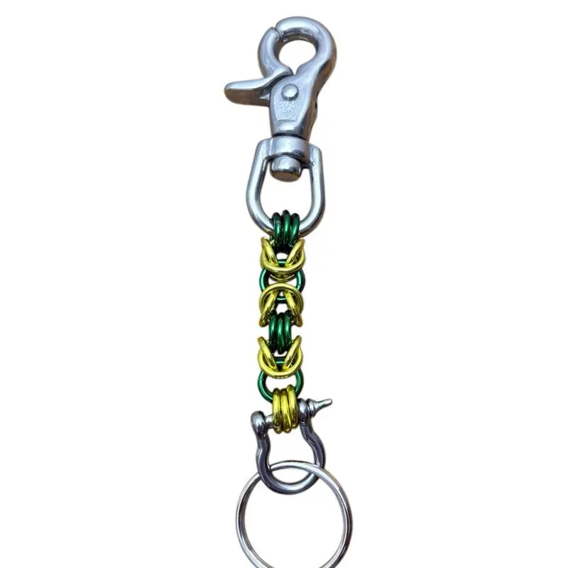 Byzantine Style Weave Keychain Lobster Claw Snap Customizable Stylish Keyring