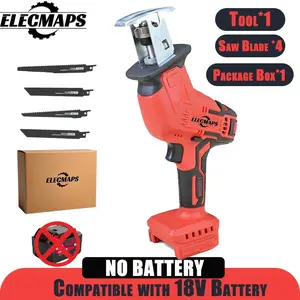 ELECMAPS Cordless Brushless Jigsaw Tool Only, Compatible With 18V Battery, Includes 4 Blades, Suitable for Wood, Metal and PVC Projects, Easy to Use, Efficient Performance for Home and Workshop Tasks