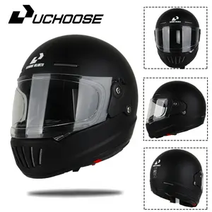UCHOOSE Gloss Black DOT Flip up Full Face Street Dirt Bike ATV Off-Road Motorcycle Motocross Helmet with Open Face Sun Shield