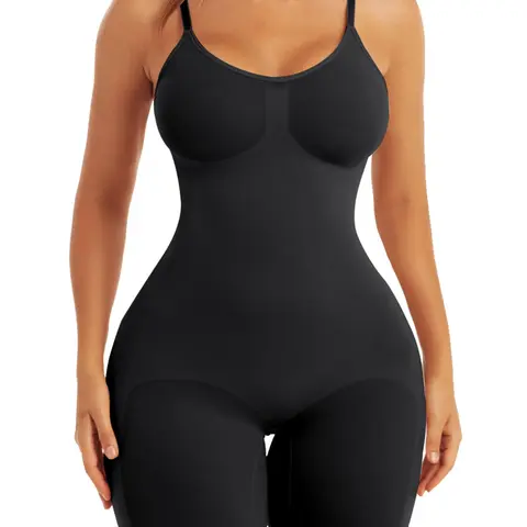 Women's Underwear Solid-Color Basic Minimalist Adjustable Spaghetti Strap Scoop Neck Shapewear Romper, High-Stretch Tummy Control Butt-Lifting Shaper, Body Shapewear Faja, Women's Shapewear for All Seasons, Fajas Shapewear