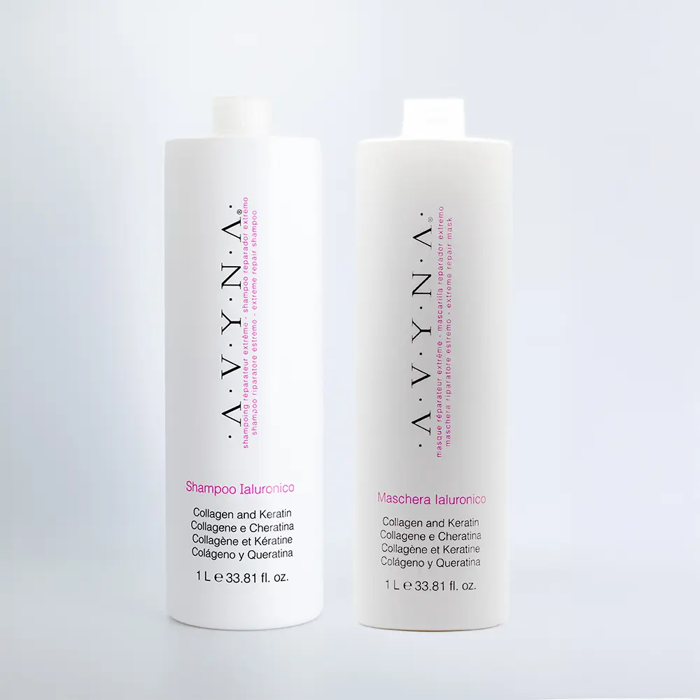 Avyna ialuronico Repair Set - Shampoo & Conditioner Large 33.81 Oz - Hydrating & Lightweight Formula with Hyaluronic Acid for Damaged Hair Care