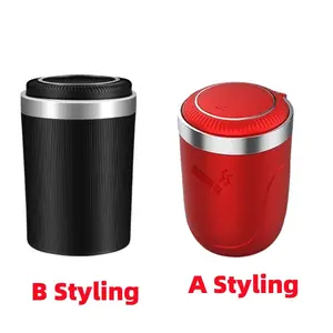 1 pc Portable Ashtray Cup Detachable Fireproof Shell,With LED Ashtray Garbage Coin Storage Cup Container Cigar Holder,Car Ashtray Cigarette Ash Holds Cup One Touch Open,Automatic Light Indicator Ashtray Cups Holder,Car Cup Holders,Interior Accessories