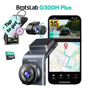 BOTSLAB 4K Dash Cam Front and Rear, STARVIS 2 Sensor, Voice Control, 64GB Card Included, 5GHz WiFi Dashcam Front and Rear Camera, Built in GPS, WDR Night Vision, 170°Wide Angle, 24H Parking Mode