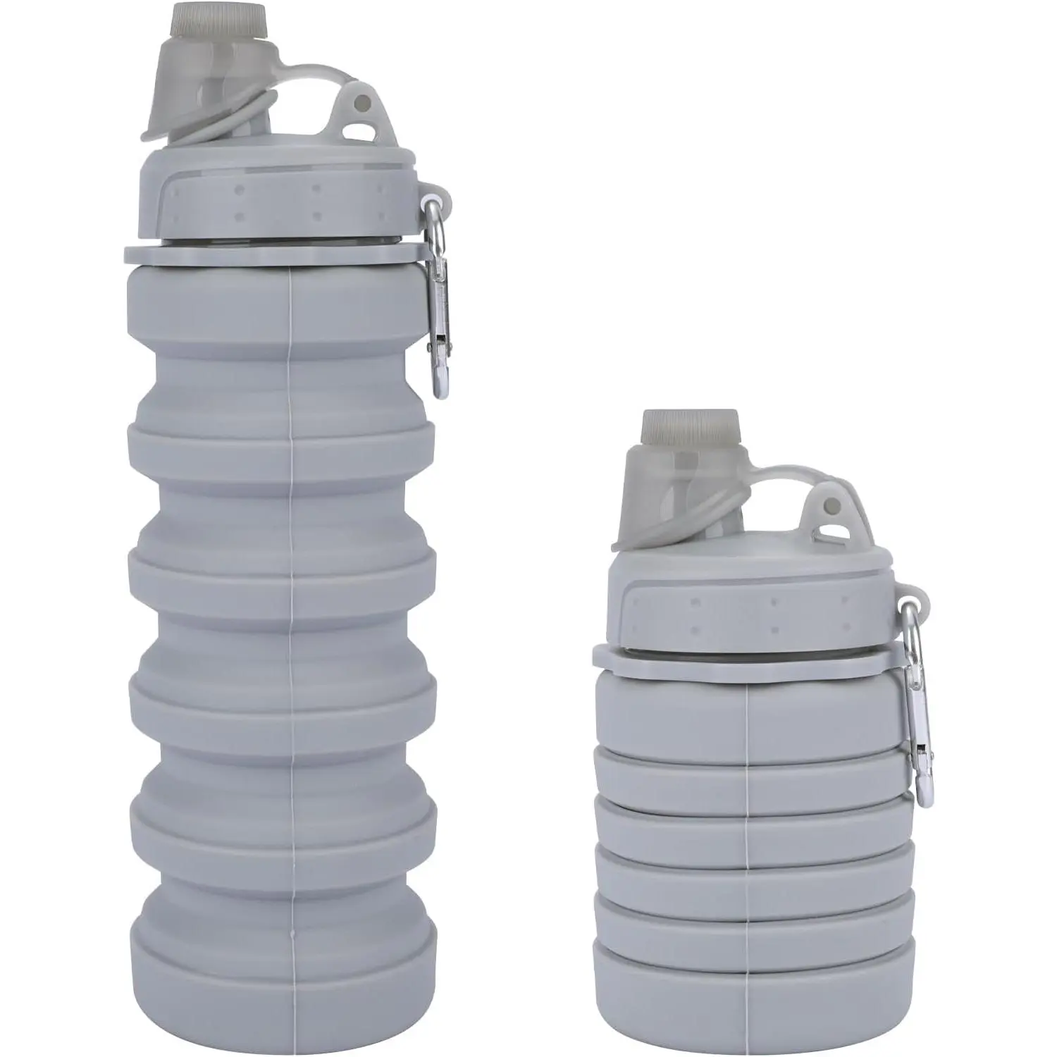 Collapsible Water Bottles for Kids, Students, Adults, Reusable BPA Free Silicone Foldable Sports Water Bottles for Travel Camping Hiking, Folding Travel Water Bottles, Gary