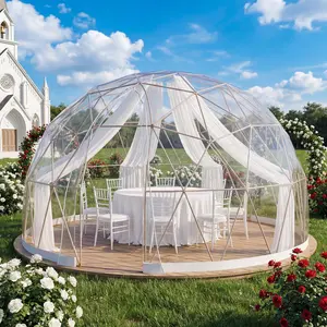Outdoor Igloo Tent Dome for Winter, 12x12 Clear Bubble Tent for 4–7 People, Garden Plastic Globe House with Upgraded TPU Cover & PC Poles