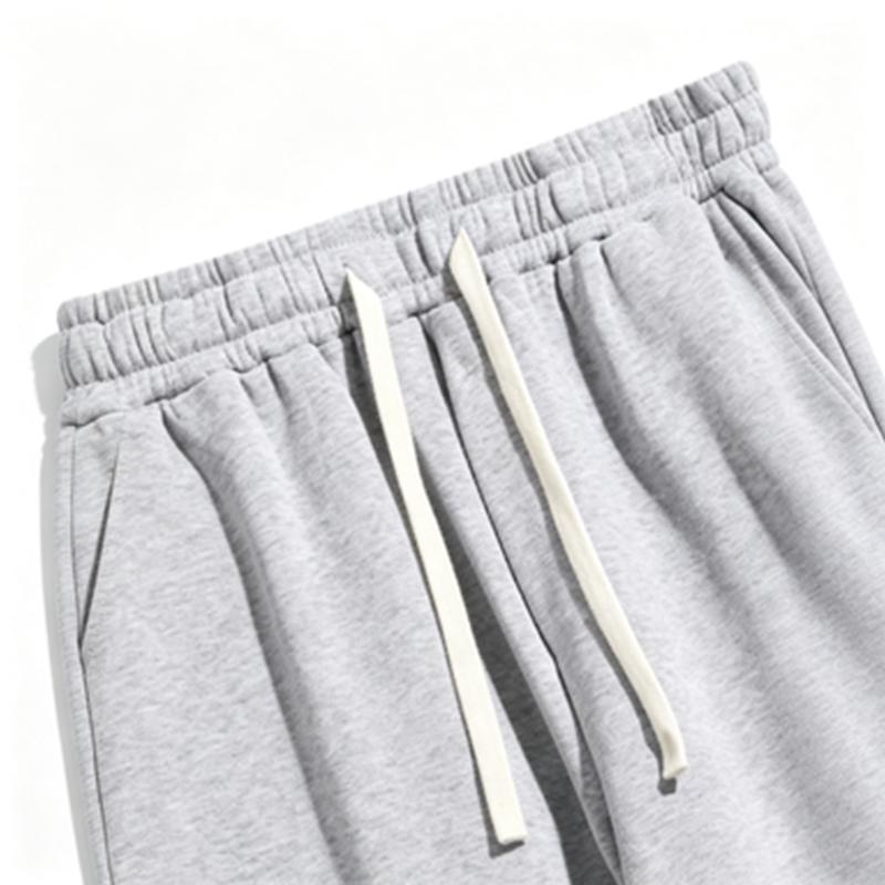 Men's Solid Polyester Sweatpants, Casual Loose Straight Leg Streetwear, Comfortable Everyday Active Loungewear, Polyester Clothing, Men's Sweatpants, No,clothes for back to school,first day of school outfits