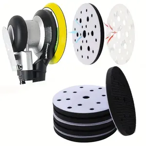 6-Inch 15-hole Interface Buffer Pad, Hook & Ring Soft Foam Sanding Pad, Low-density Industrial Heavy Duty Grinding Pad for Automotive Woodworking
