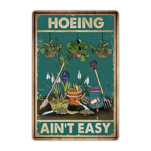 Funny Garden Plant Flower Sign Outside Yard Art Decor - Humorous Gardening Gift for Women Enthusiasts, 12" x 8"