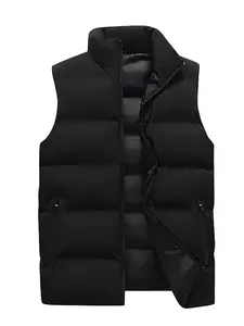 Men's Autumn Winter Casual Vest Jacket, Sleeveless Gilet, H-Type Woven Fabric, Moderate Thickness, Fitted Style, Perfect for Spring & Fall Seasons