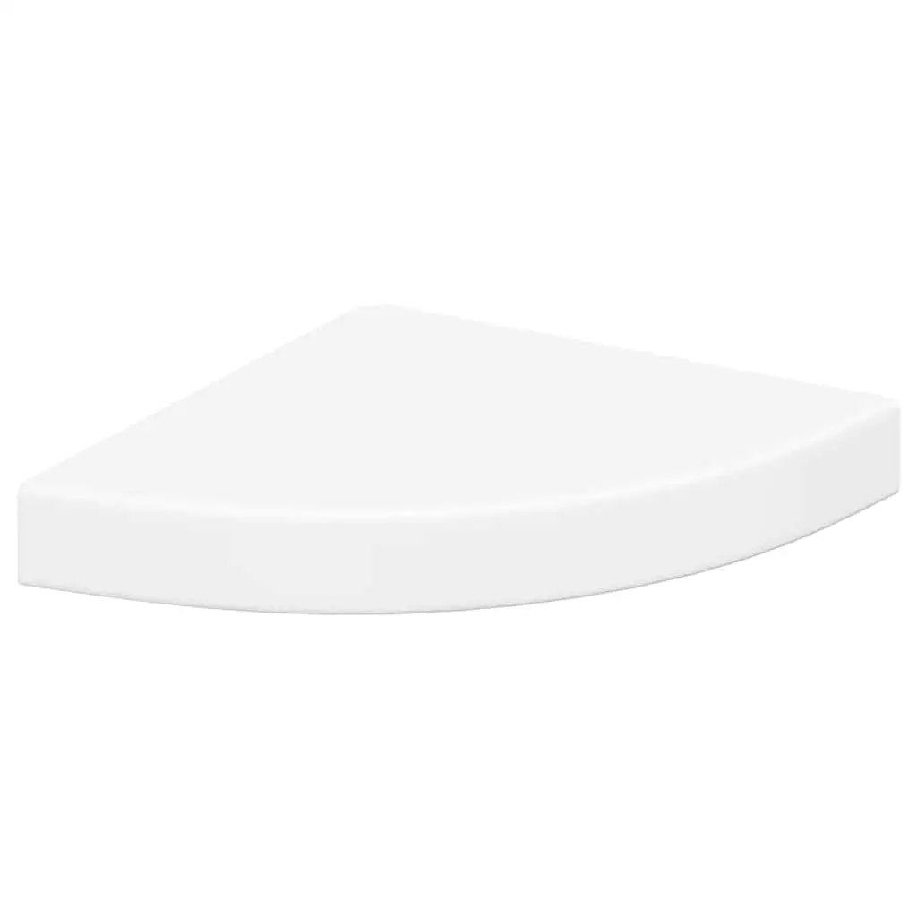 vidaXL Wall Corner Shelf, Floating Corner Shelf, Display Shelf, Wall Mounted Shelf for Book DVD CD Photo Frame Display, Modern Style, White MDF 323895