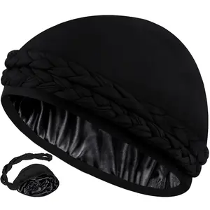 Luxurious Satin-Lined Turban for Ultimate Comfort and Style - Unisex Halo Turban with Silky Interior for Waves, Braids, Locs - Perfect Sleeping Bonnet and Sleep Cap for Men and Women