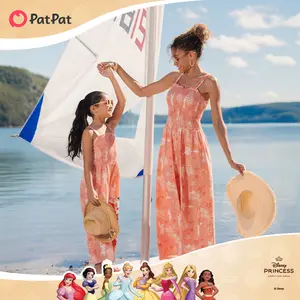 Patpat Disney  Moana Mommy and Me Matching Jumpsuit Smocked Sling Wide Leg Pants Mother Daughter Matching Summer Outfits
