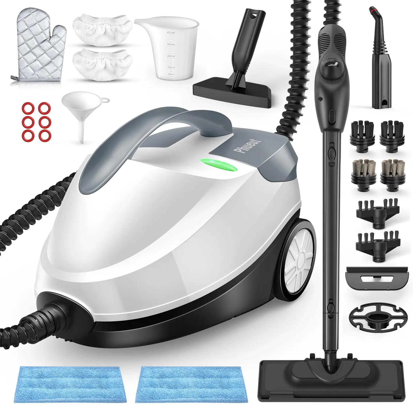 Phueut High-Pressure Lightweight Steam Mop, 1.5L Tank, 28 Attachments, Chemical-Free Heavy-Duty Home Floor Cleaner summerwins,summerwins