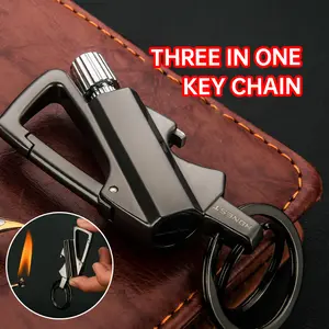 1 Pack Permanent Match Infinity Lighter with Multitool Keychain Bottle Opener (No Kerosene Included), Reusable Waterproof Match Strike Anywhere, for Men