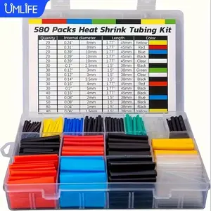 580Pcs Heat Shrink Tubing Kit EVA Material in 6 Colors 11 Sizes - Ideal for Electrical Insulation, Repairs, Wire Conne, and Cable