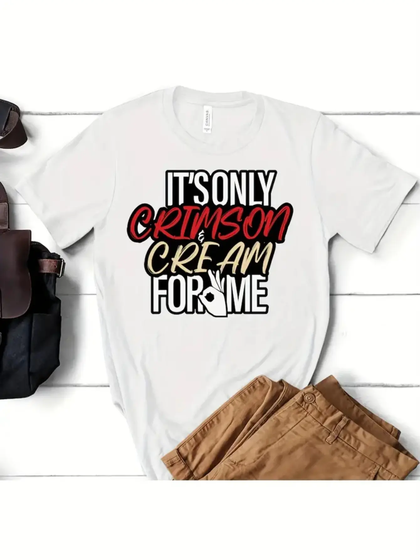 Alpha Psi "It'S Only Crimson And Cream" Greek Life T-Shirt - Heavyweight 220Gsm Tee for Fraternity Recruitment HBCU Parties - Red & Cream Graphic Shirt for Men Women Casual Streetwear Halloween Thanksgiving Christmas Birthday Gift for Friend