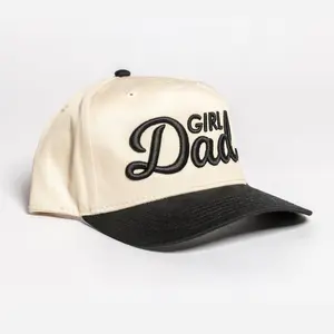 Puff Personalized Vintage Natural/Black Baseball Cap, Father's Day Present, Girl Dad, Girl Dad Present, Dad of Girl