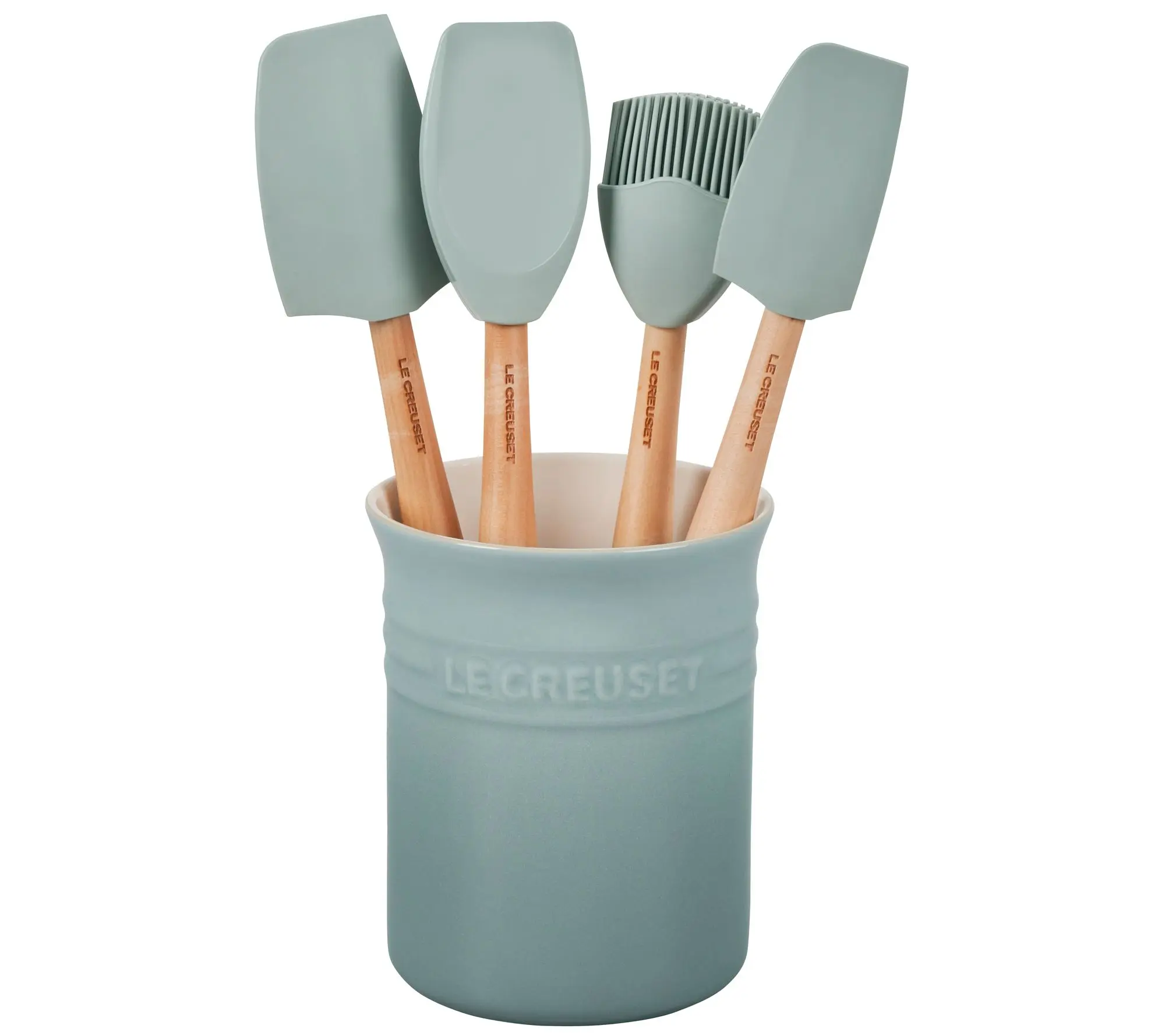 Le Creuset 5-Piece Craft Series Utensil Set & Stoneware Croc