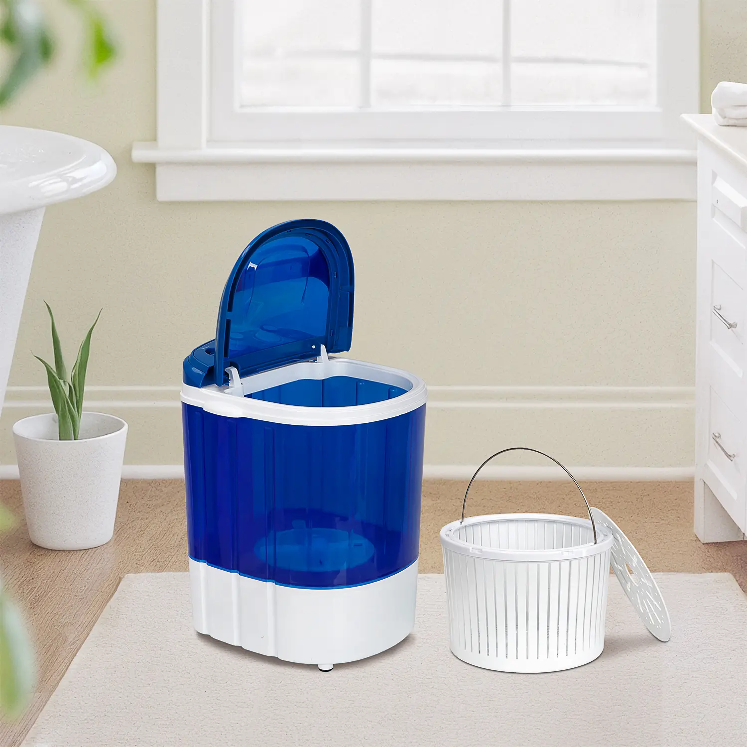Segawe Mini Wringer Washer - 2-in-1 Portable Washing Machine, 9lbs Capacity Single Bucket Home Appliance with Washing & Drying Functions (Single Unit),summerwins