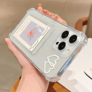 Transparent Phone Case with Photo Slot, Transparent Phone Case Compatible with iPhone XR 11 12 13 14 15 Pro Max 15 plus Accessories, Suitable for iPhone 16 Pro Max