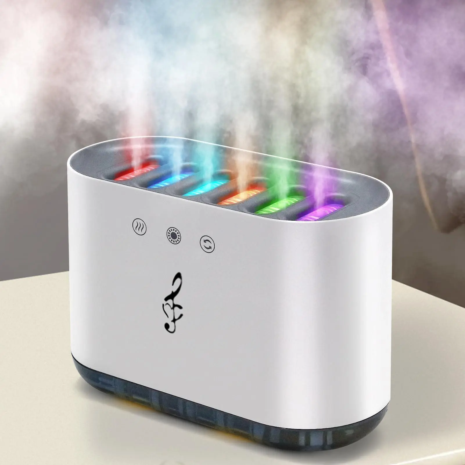 Smart Sound-Controlled Aroma Diffuser, Aromatherapy Machine, Scent Humidifier, And USB Music Rhythm Humidifier – 7-Color Ambient Light, Multi-Mode Mist Aromatherapy Lamp For Home, Bedroom, And Office, USB Powered Humidifier