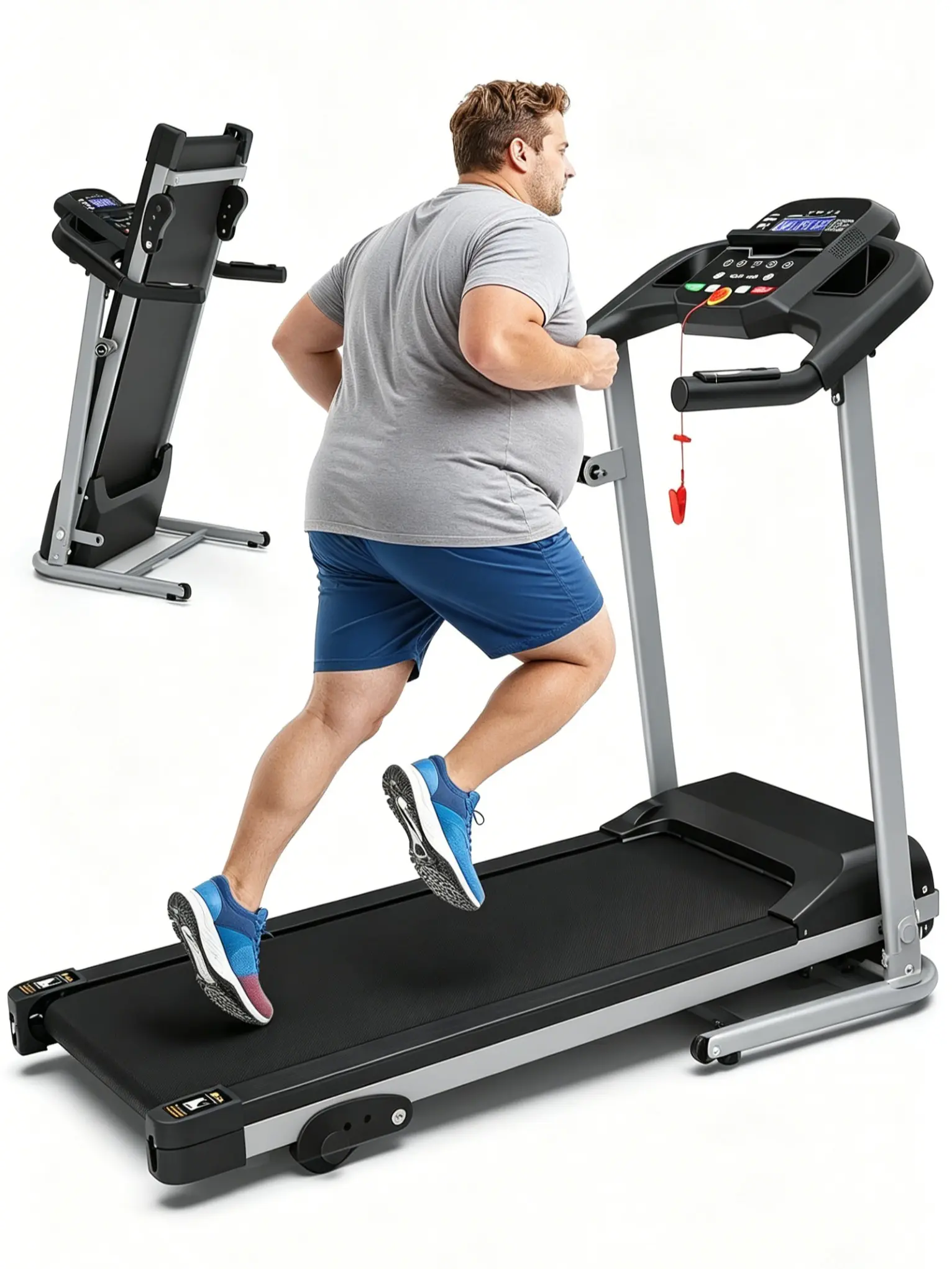 Compact Folding Walking Treadmill for Home - 2.5HP Quiet Brushless Motor, 3-Level Incline, 7.5 MPH, Shock Absorption, Space-Saving Design for Running & Walking - Ideal for Small Spaces, Incline Walking Treadmill, Treadmills For Home, Home Gym