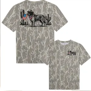 American Ranch Dog Cowboy Camo Shirt USA Flag Graphic Western Hunting Style T-Shirt Sweatshirt Hoodie Outdoor Vintage Gift