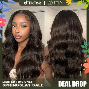 【200% Density】IFLY 13x4 HD Lace Front  Free Part Body Wave  Pre Plucked Natural Hairline 100% Human  16 18 20 22 24 26 28 Inch Glueless  for Women Daily Use Soft Bouncy Durable  Wig hair