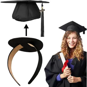 Graduation Cap Headband Insert- Widen and Thicken Black 1 Pack, Durable Anti-Fall Hair Band, Grad Hat Headband